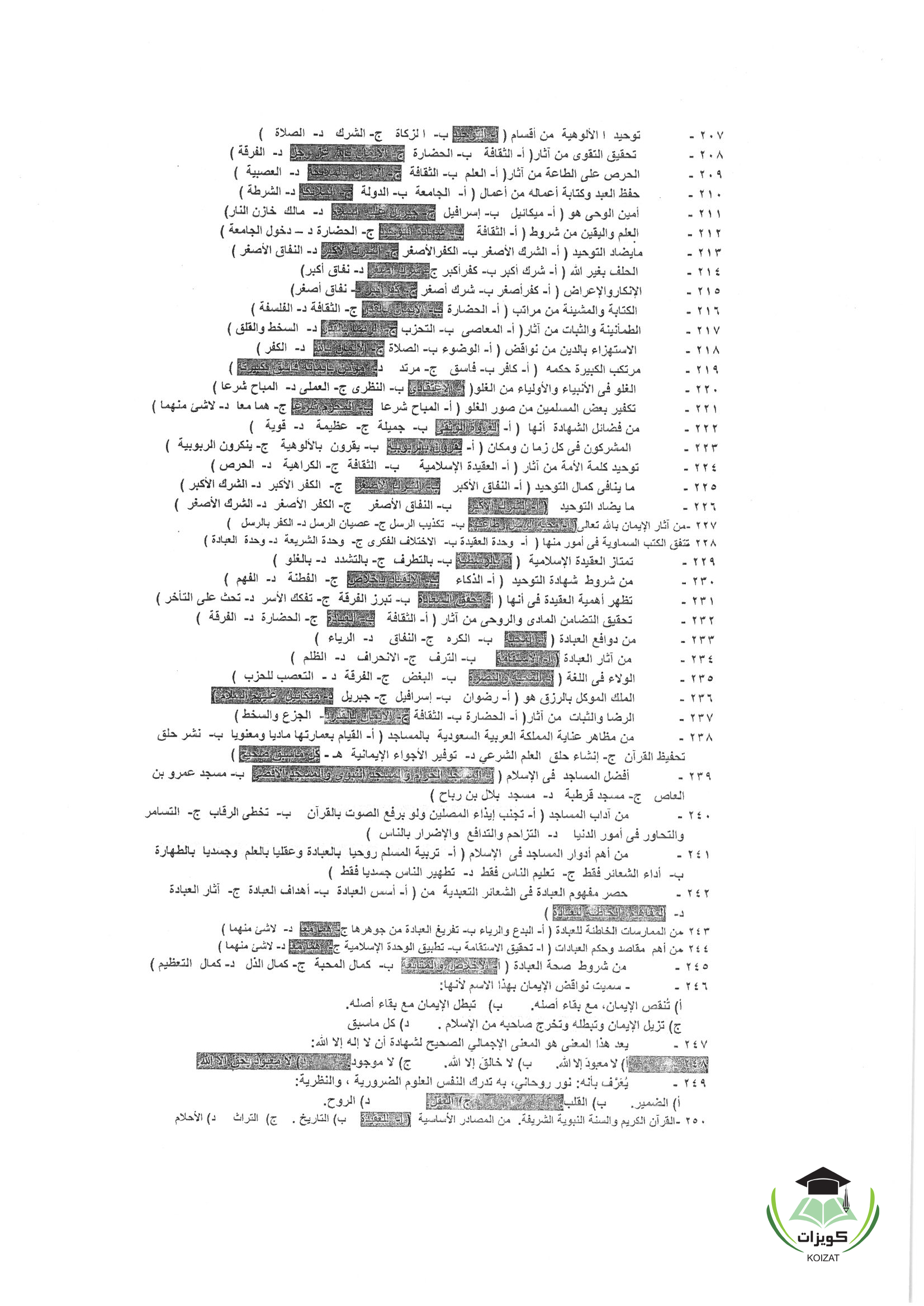 GS 101 العقيدة والعبادة