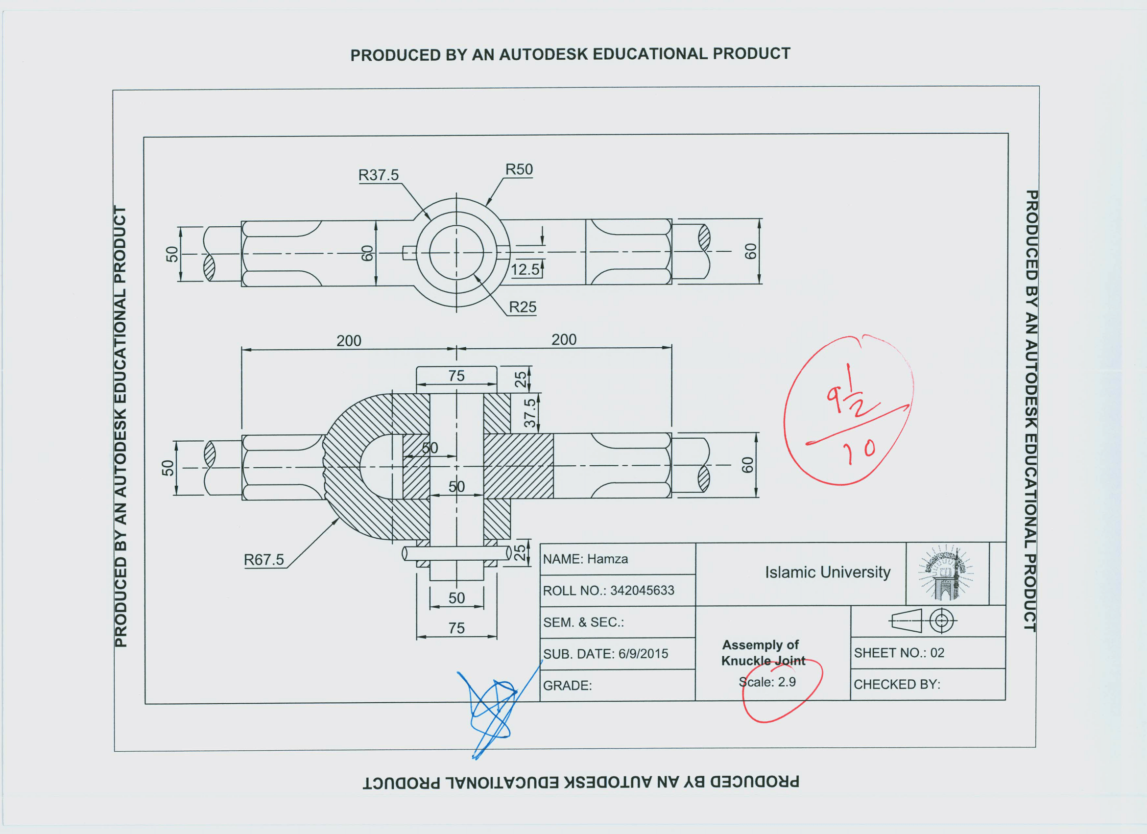 Assignment 2 for Mechanical Engineering Drawing 2015