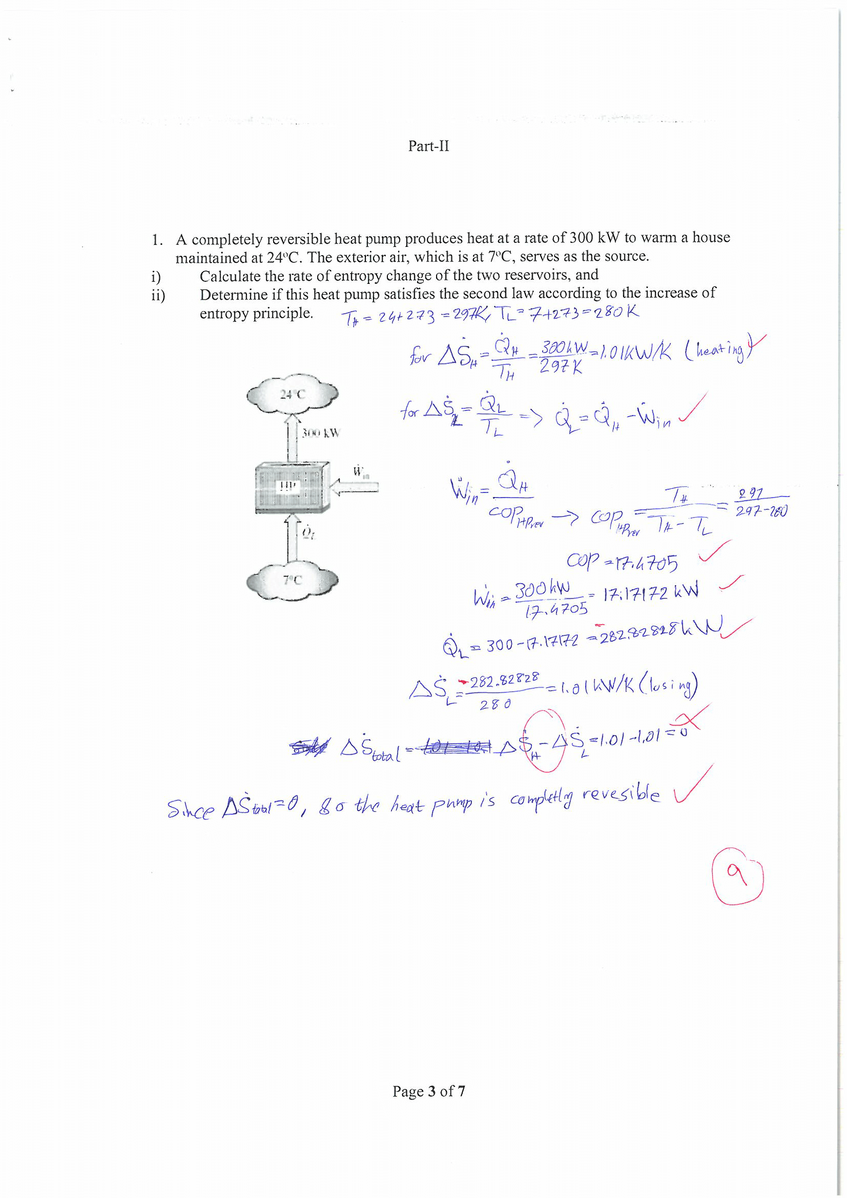 Final Exam for Thermodynamics 2017