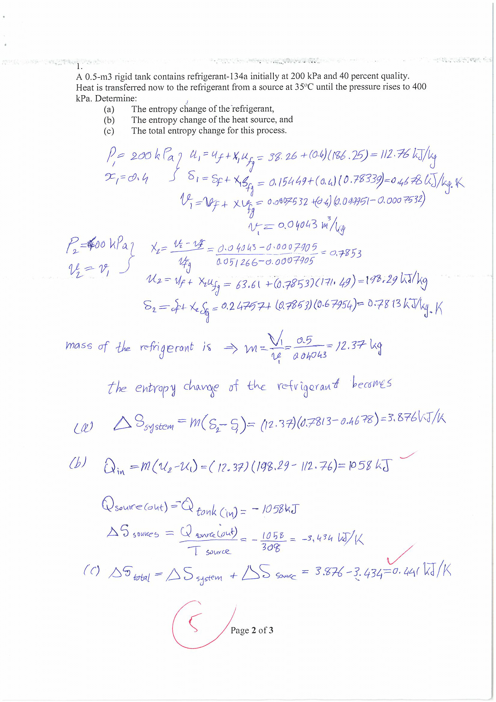 Homework 5 for Thermodynamics 2017
