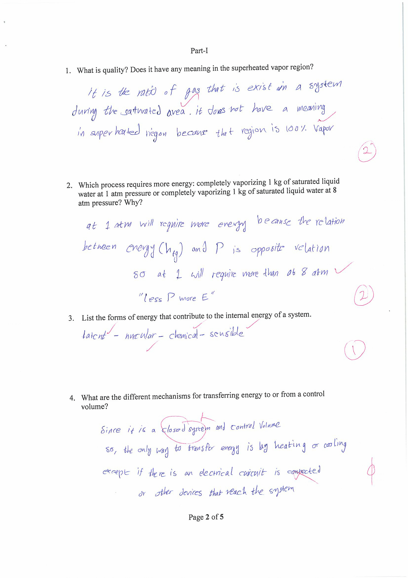 Midterm Exam 1 for Thermodynamics 2017