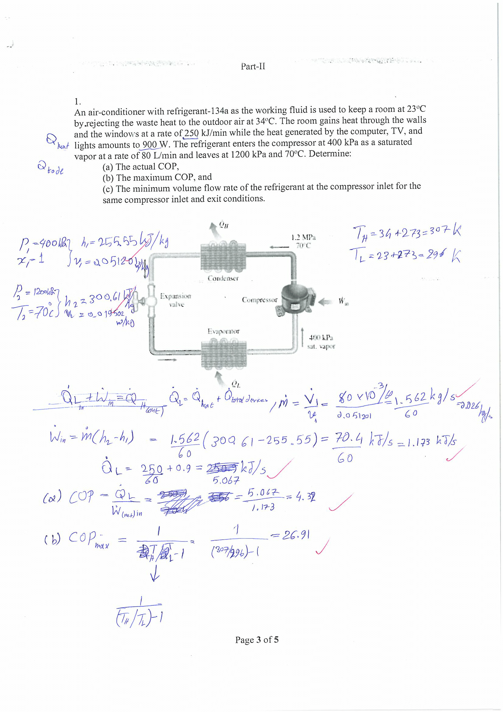 Midterm Exam 2 for Thermodynamics 2017
